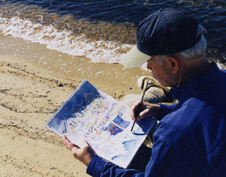 Paul Brent painting by the ocean