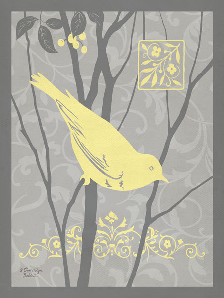 Grey & Yellow Bird II