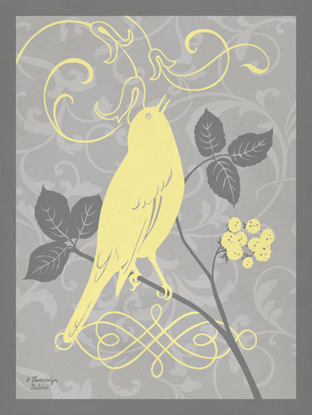 Grey & Yellow Bird III