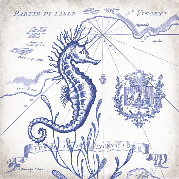 Seahorse on White I