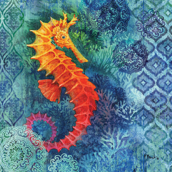 Seahorse Batik Sq