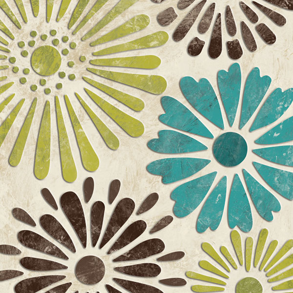 Stencil Flowers I