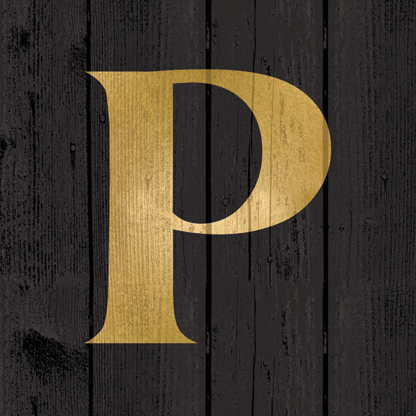 Gold Alphabet P