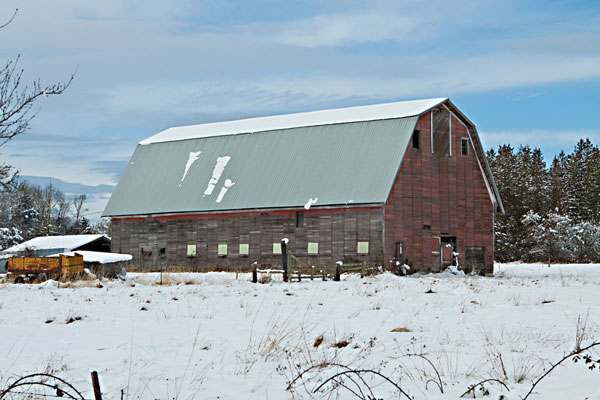 Red Barn in Winter