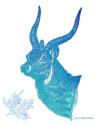 Indigo & Teal Deer II