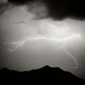Mountain Lightning Sq. BW