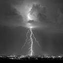 Blue Lightning Sq BW